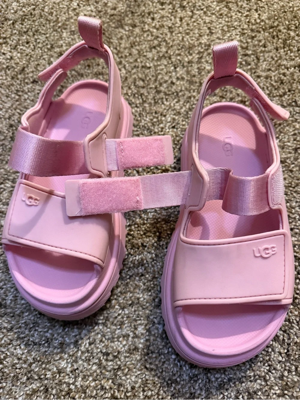 UGG K Goldenglow Pink Strappy Platform Sandals Size 13 Kids